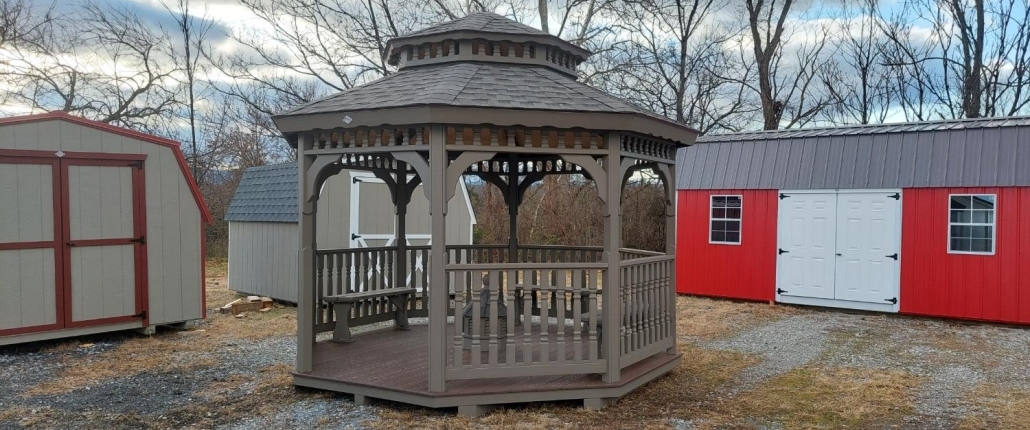 Wood gazebo dark