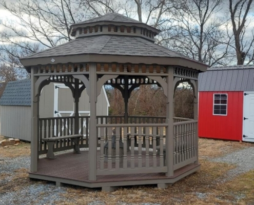 Wood gazebo dark