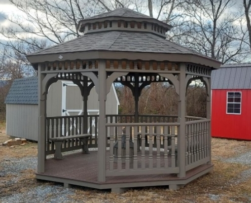 Wood gazebo dark