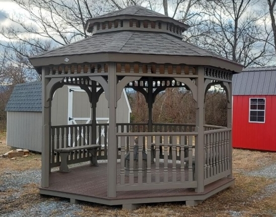 Wood gazebo dark